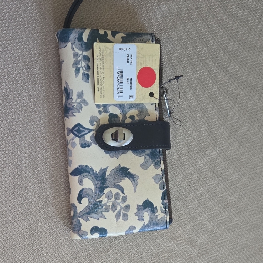 Patricia Nash Blue and Cream Wallet